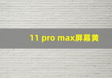 11 pro max屏幕黄